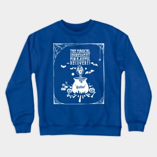 colon cancer Awareness blue ribbon Humor the magical ingredient for a joyful recovery Halloween Crewneck Sweatshirt